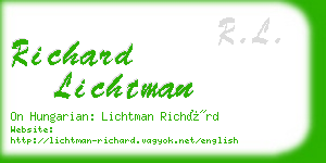 richard lichtman business card